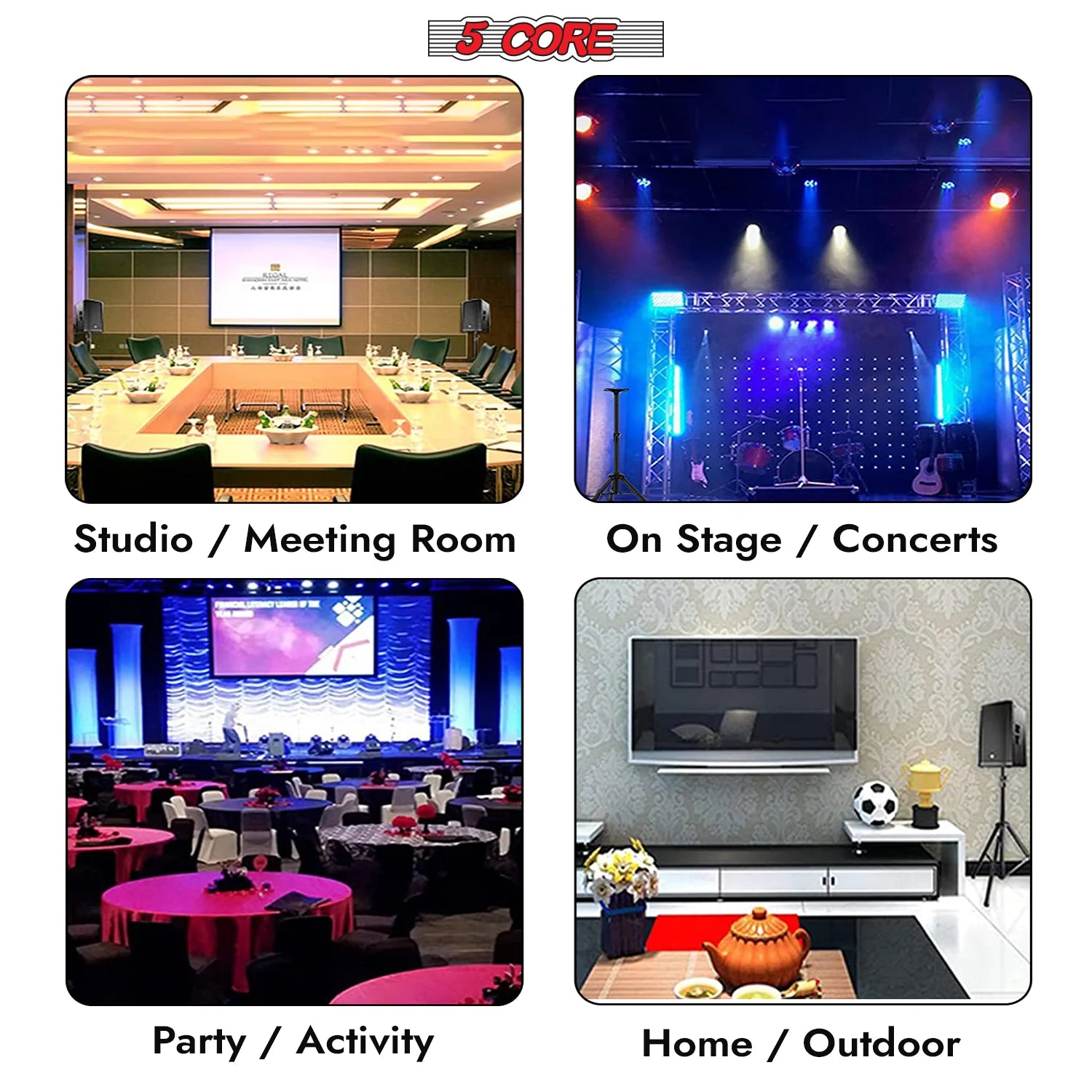 5Core Speaker Stand Tripod Tall Adjustable 72 Inch DJ Pole Mount Studio Monitor Stands ORANGE