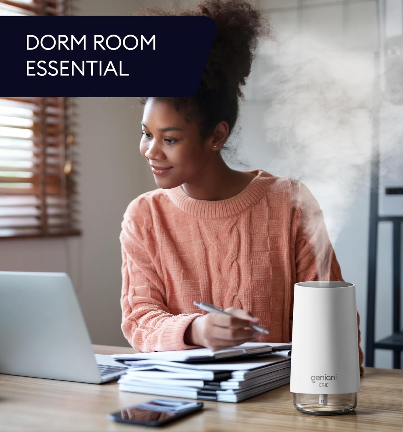 Portable Small Cool Mist Humidifiers - USB Desktop Humidifier for Plants, Office, Car, Baby Room with Auto Shut off & Night Light - Quiet Mini Humidifier (White, 250ML)