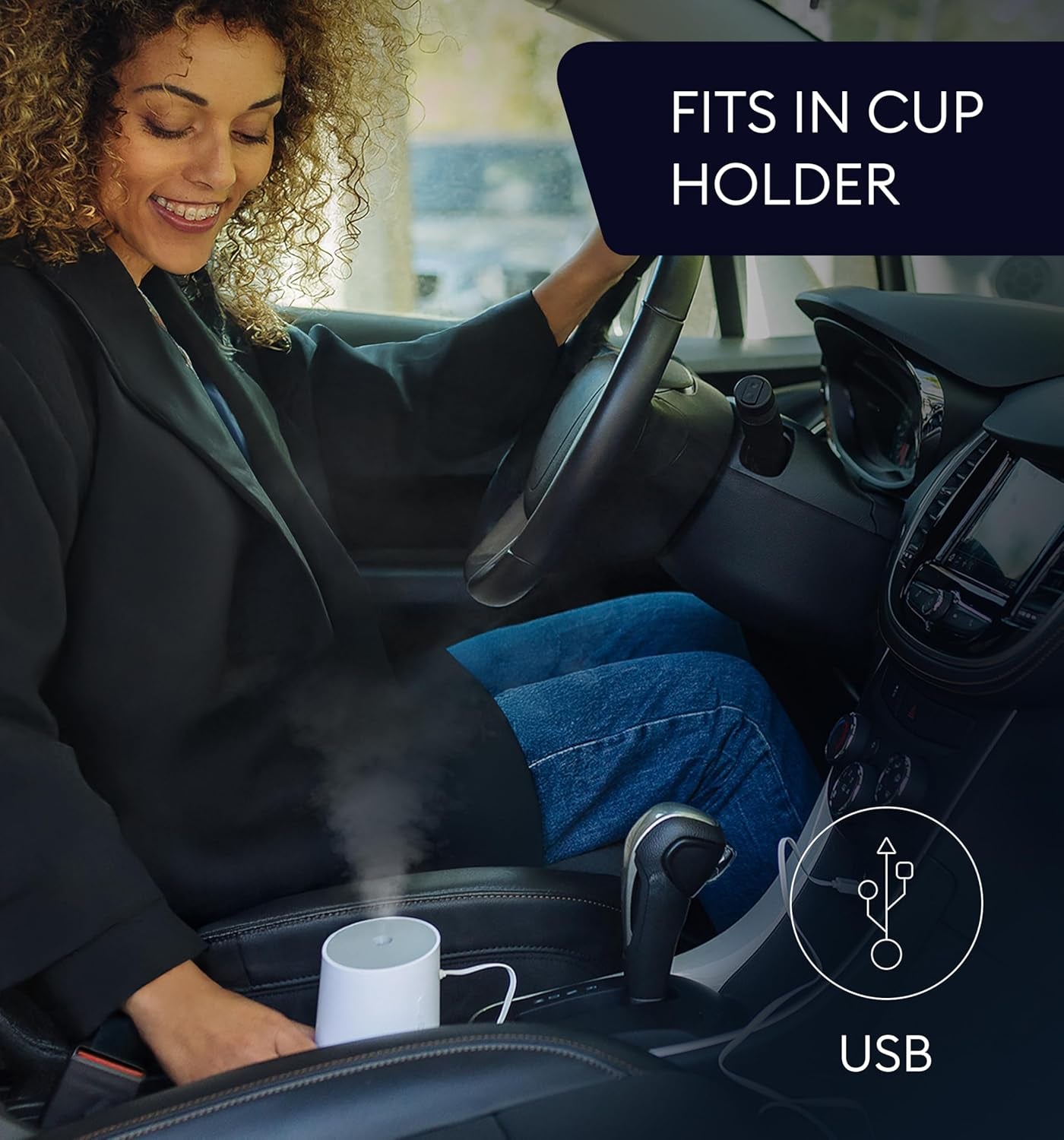 Portable Small Cool Mist Humidifiers - USB Desktop Humidifier for Plants, Office, Car, Baby Room with Auto Shut off & Night Light - Quiet Mini Humidifier (White, 250ML)