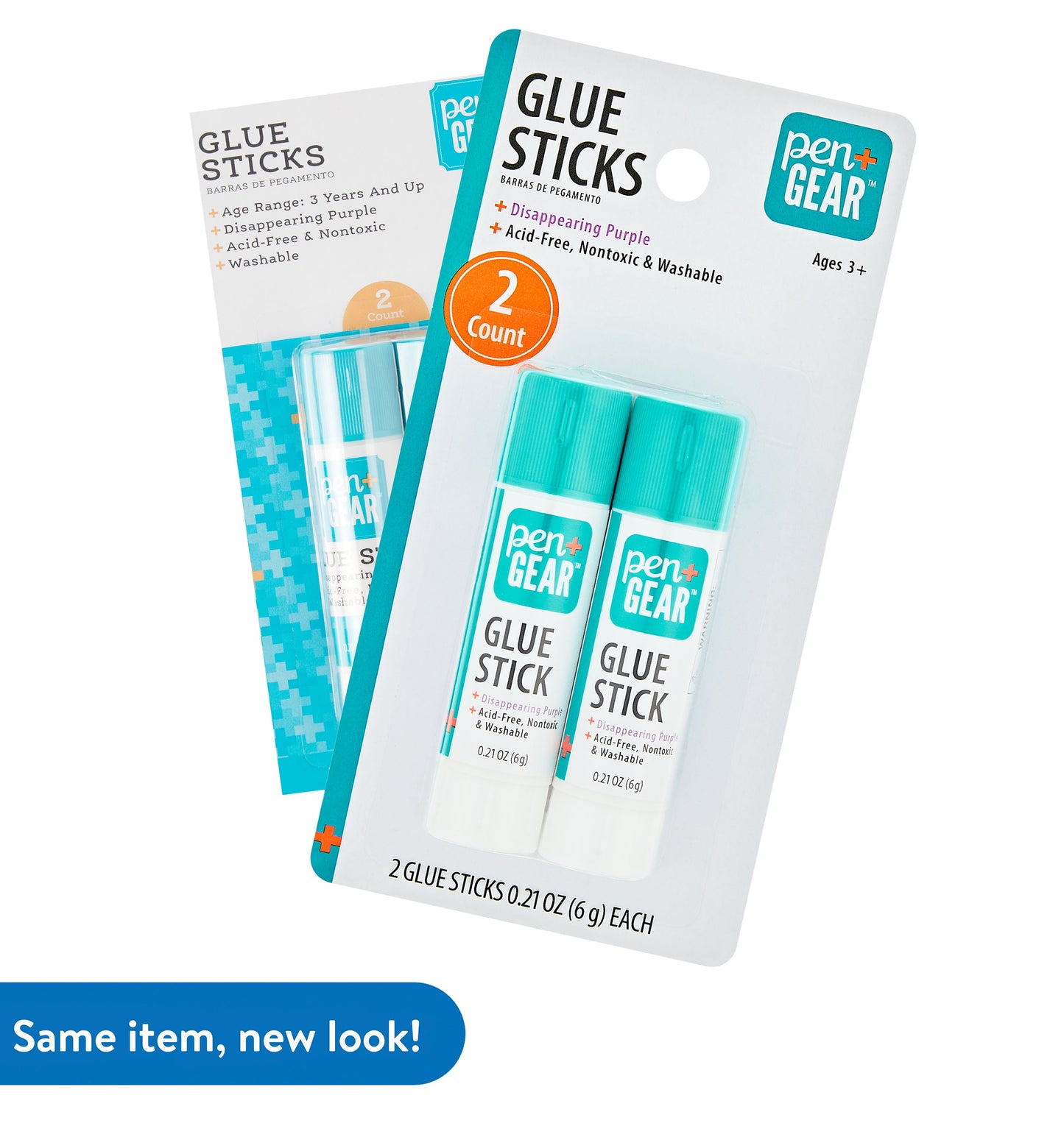 School Glue Sticks, Washable/Disappearing Purple, 2 Count