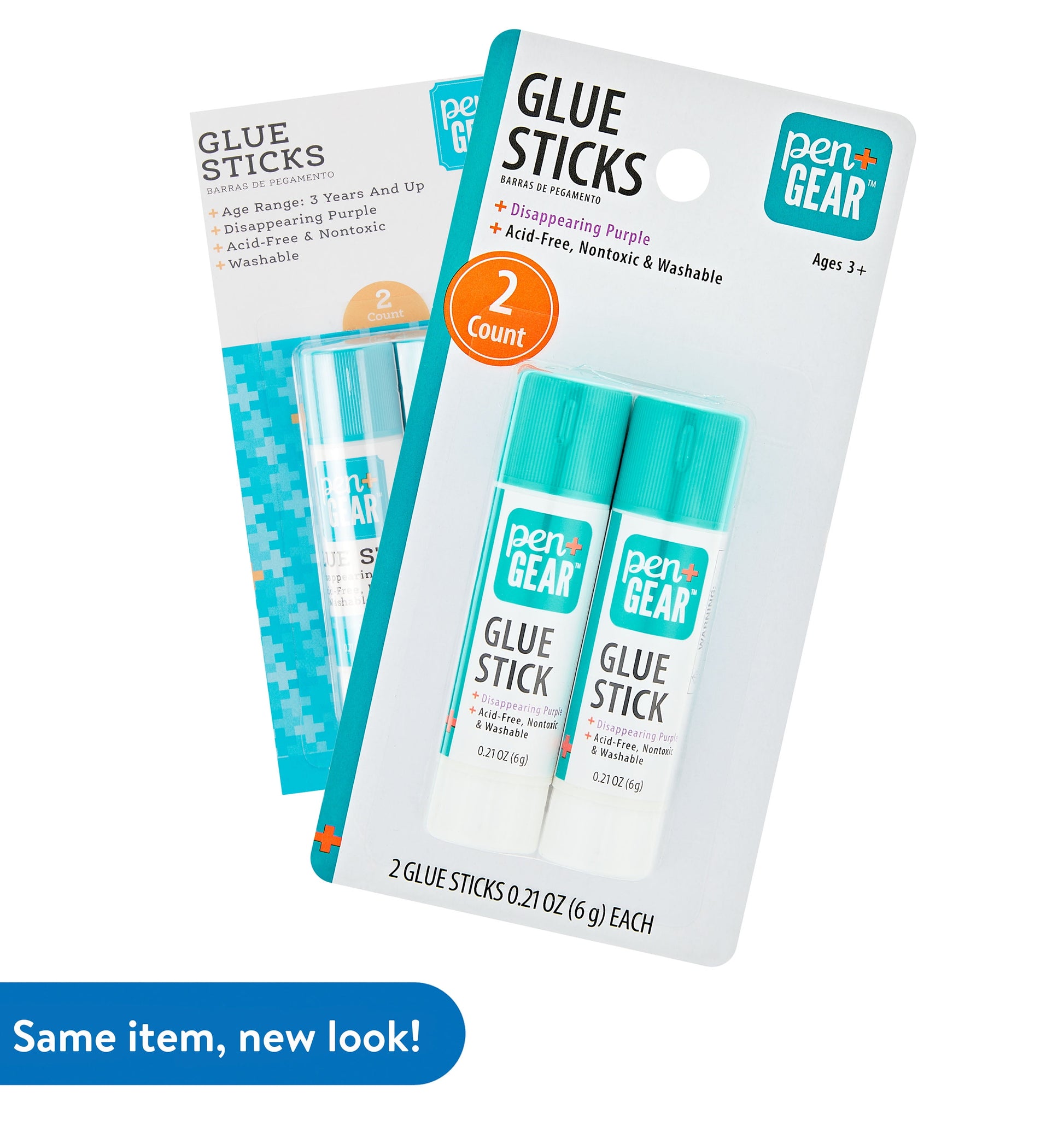 School Glue Sticks, Washable/Disappearing Purple, 2 Count