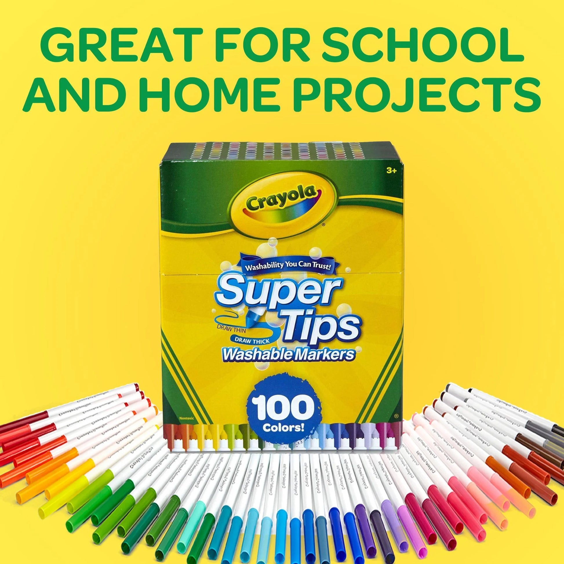 Super Tips Washable Markers for Kids, 100 Ct, Easter Gifts for Kids and Teens, Classroom Must Haves, Easter Crafts