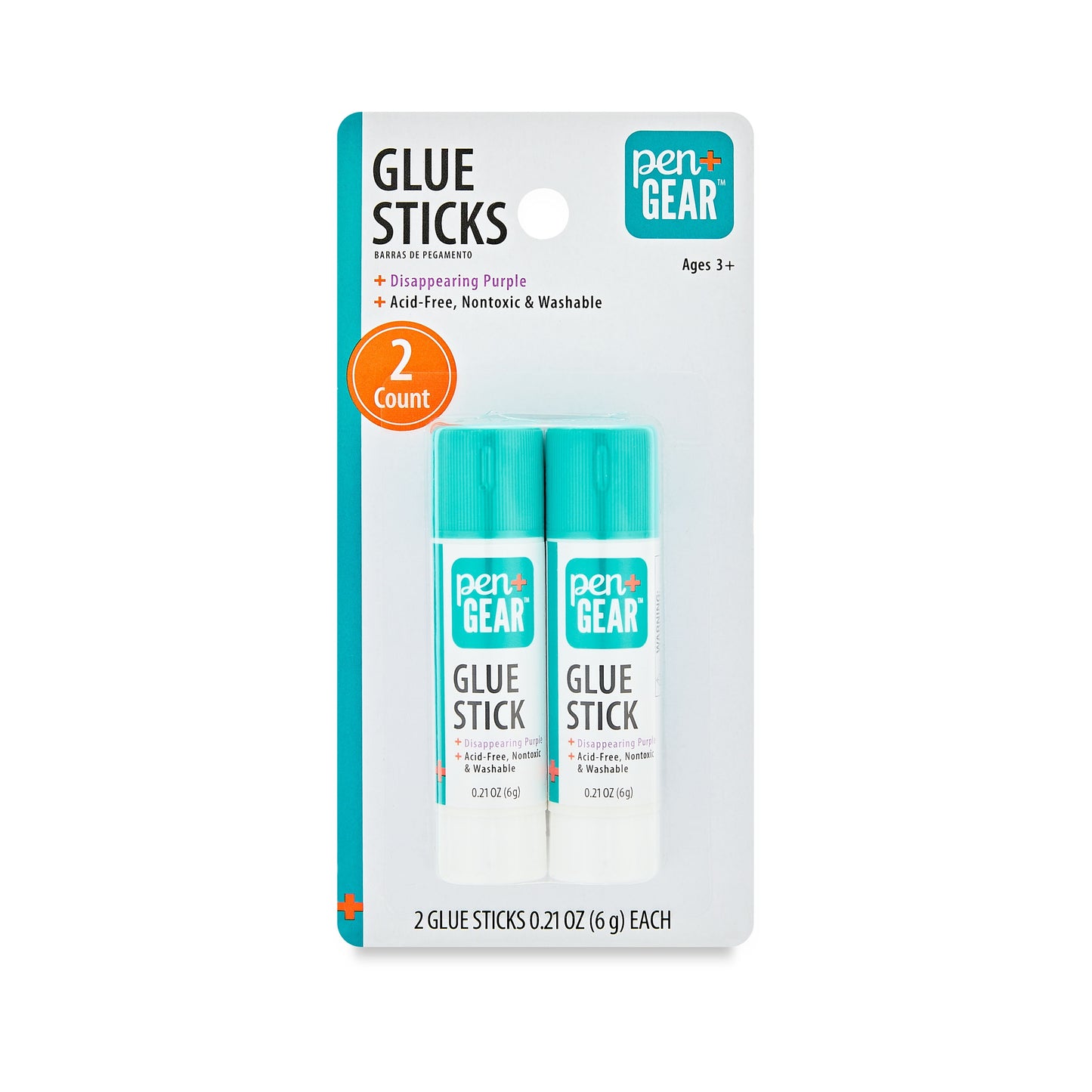School Glue Sticks, Washable/Disappearing Purple, 2 Count