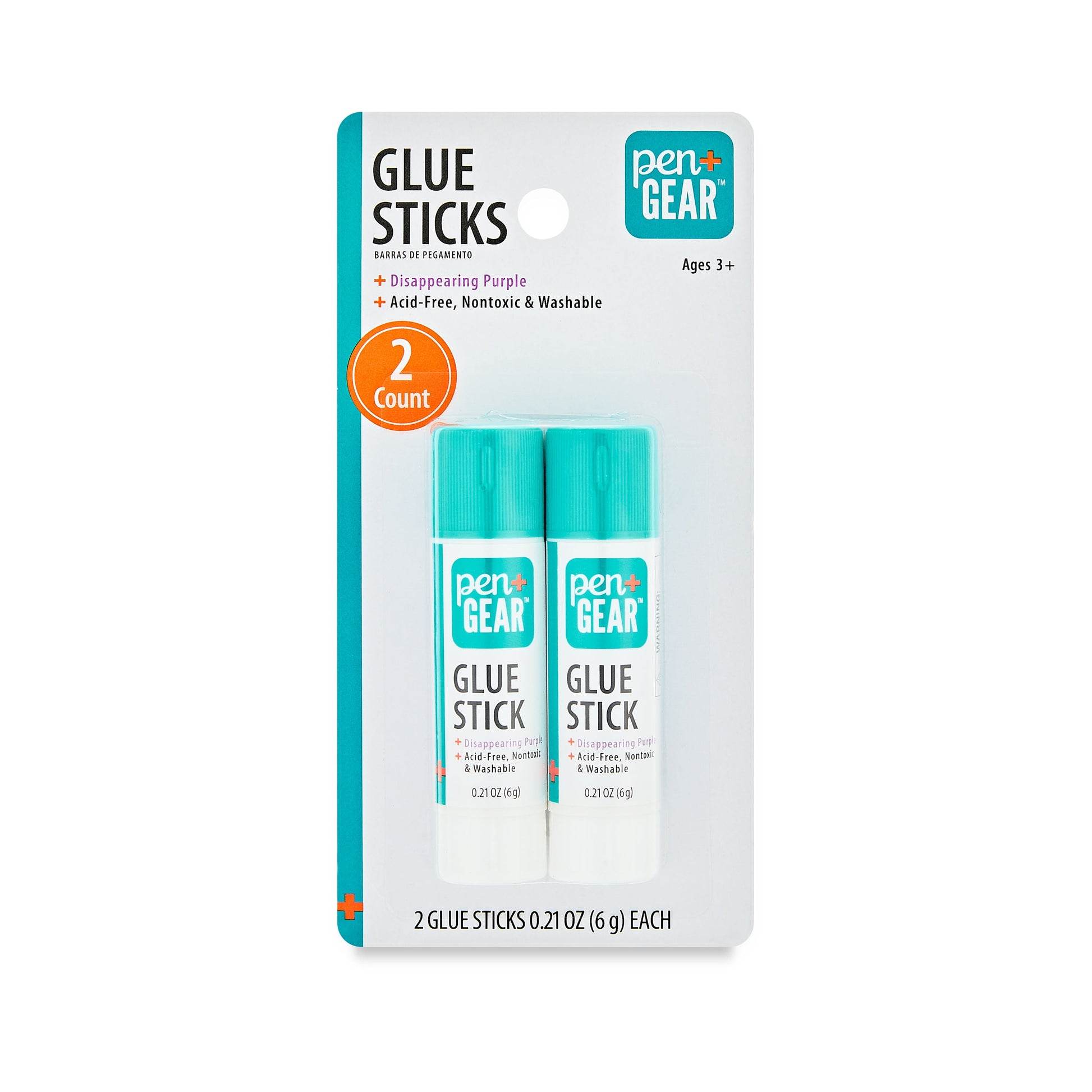 School Glue Sticks, Washable/Disappearing Purple, 2 Count