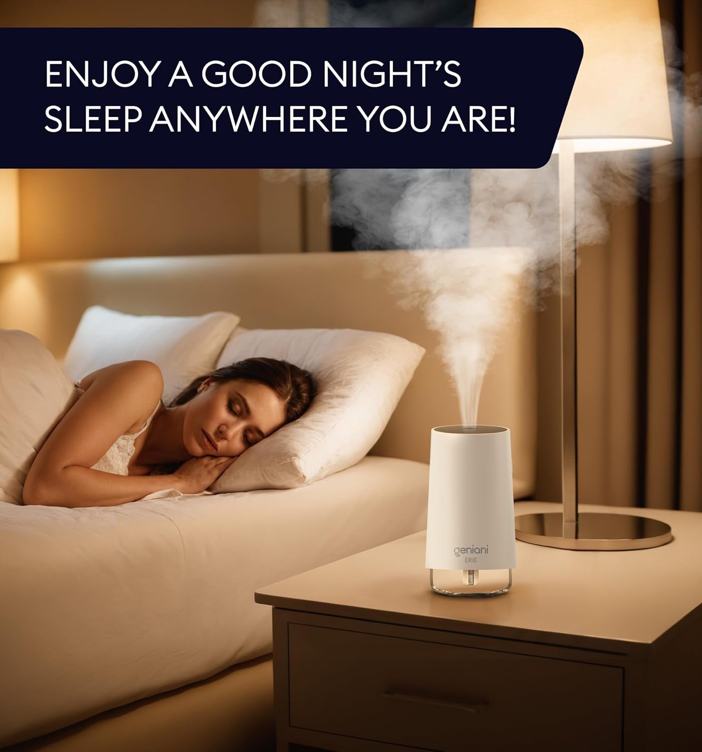 Portable Small Cool Mist Humidifiers - USB Desktop Humidifier for Plants, Office, Car, Baby Room with Auto Shut off & Night Light - Quiet Mini Humidifier (White, 250ML)