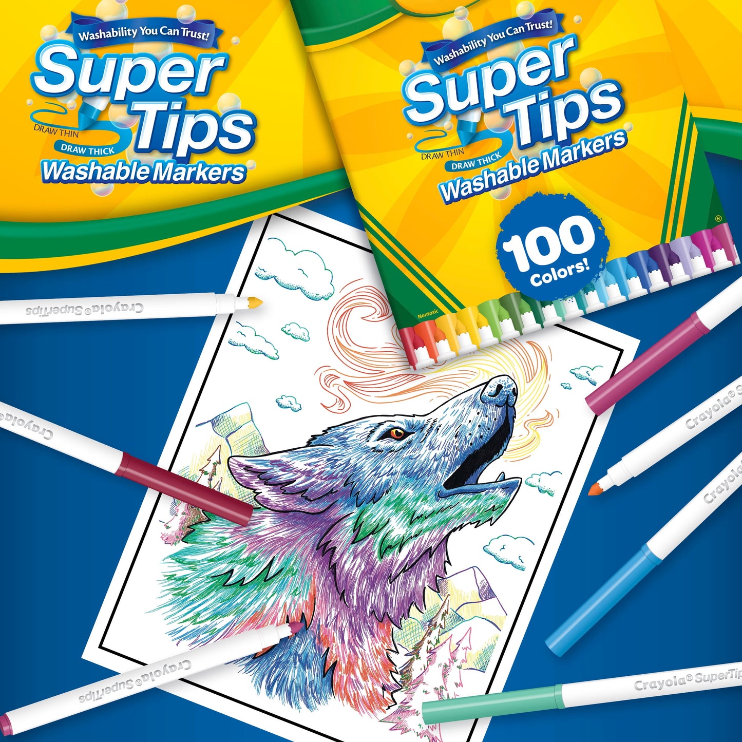 Super Tips Washable Markers for Kids, 100 Ct, Easter Gifts for Kids and Teens, Classroom Must Haves, Easter Crafts